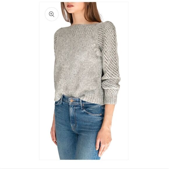 LoveShackFancy Sweaters - LoveShackFancy Rosie Pullover Gray Sweater Puffer Sleeve Size Medium